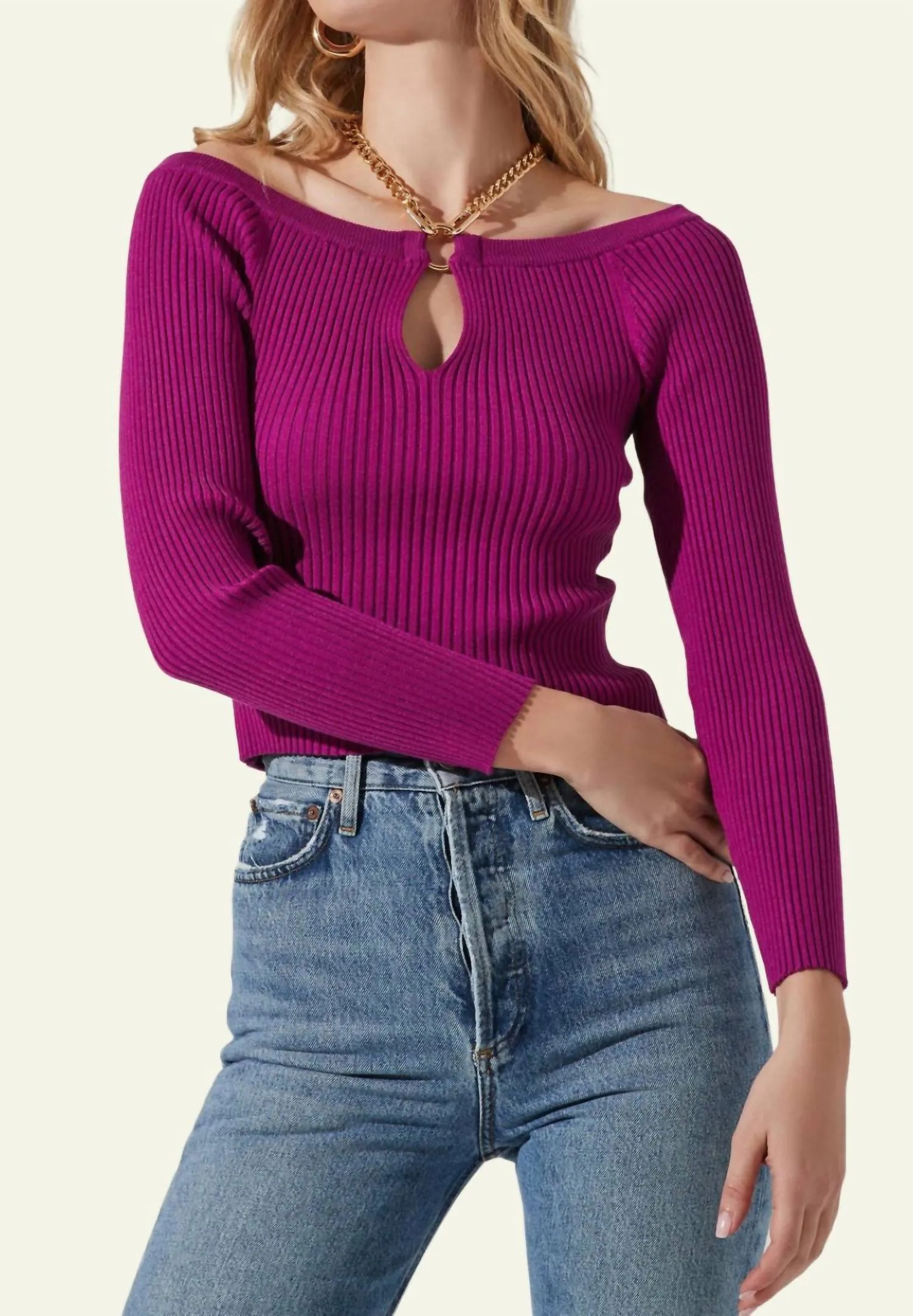 Penelope Sweater In Fuchsia