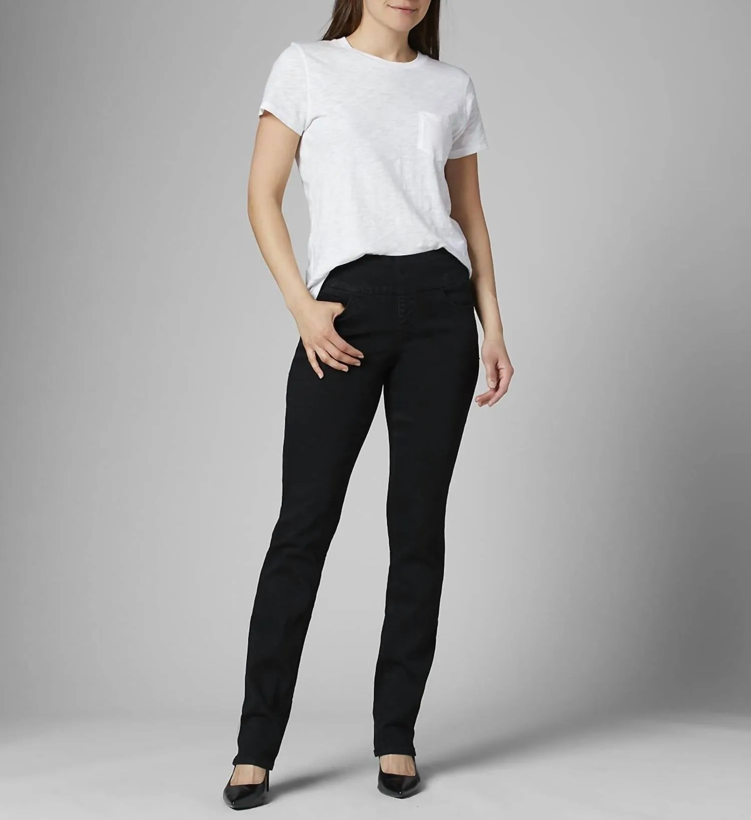 Peri Straight Leg High Rise Jeans In Black