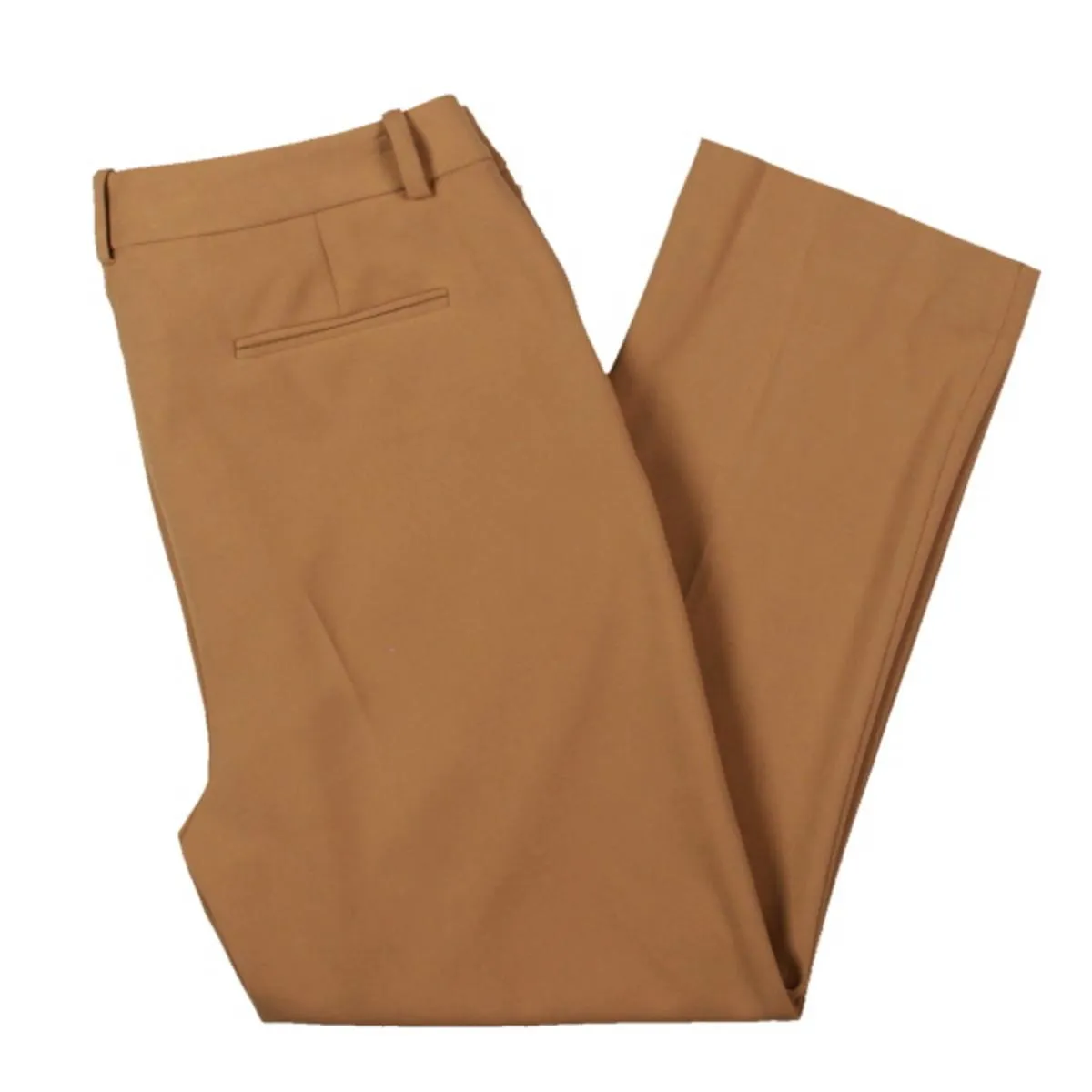 Petites Womens Cropped Solid Straight Leg Pants