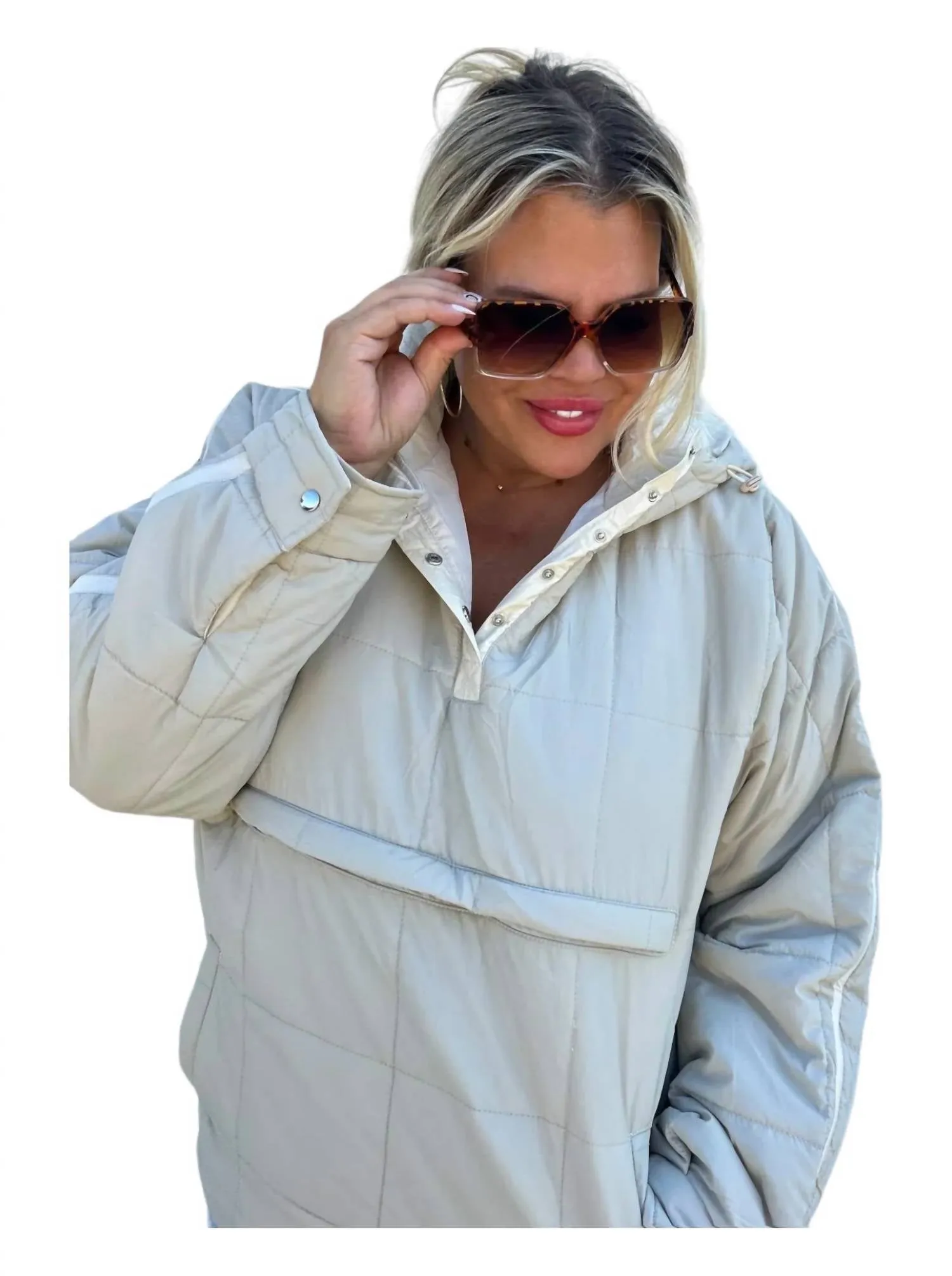 Peyton Puffer Jacket In Beige