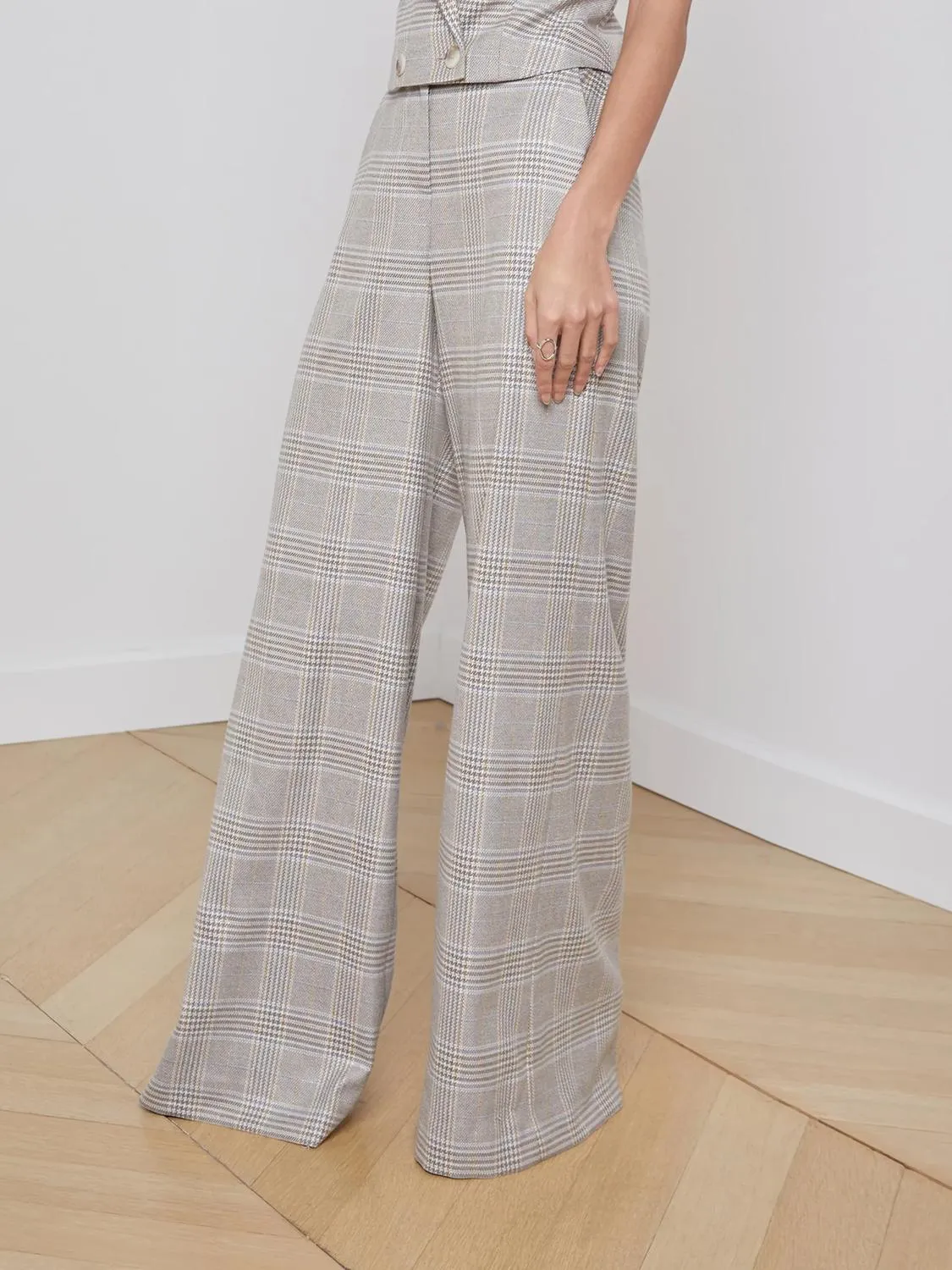 Pilar Wide Leg Pant In Ivory/neutral Multi