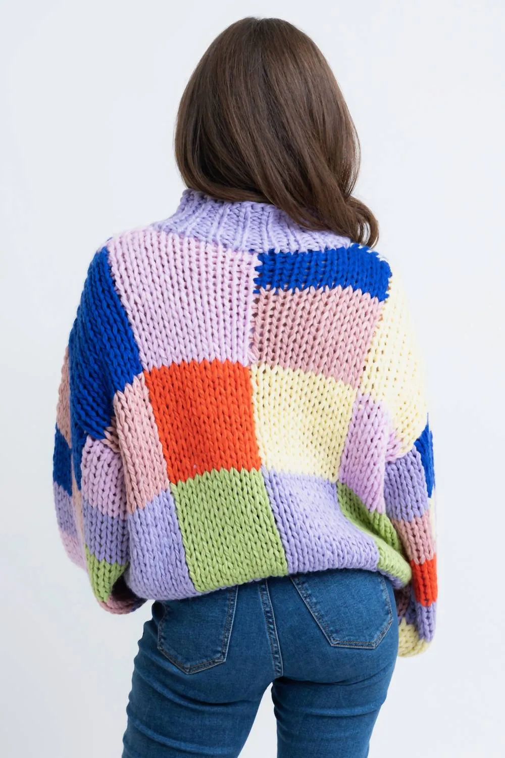 Piper Crochet Colorblock Sweater In Multi