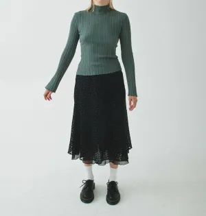 Pleated Mock Neck Sweater In Sage