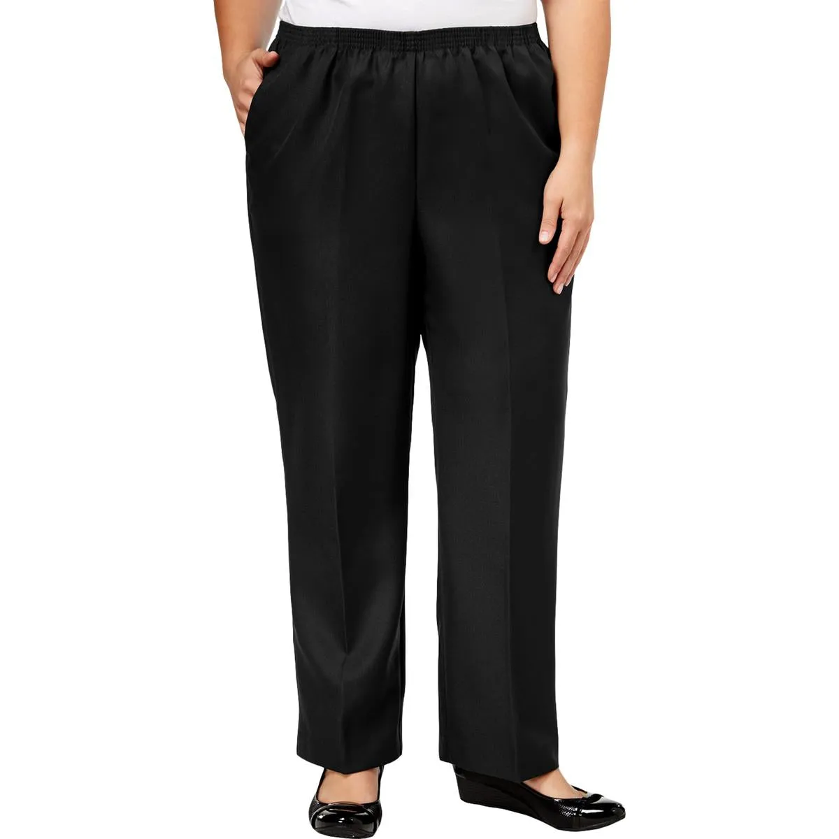 Plus Womens High Rise Office Straight Leg Pants