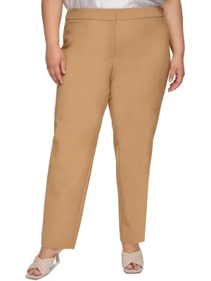 Plus Womens High Rise Slim Leg Ankle Pants