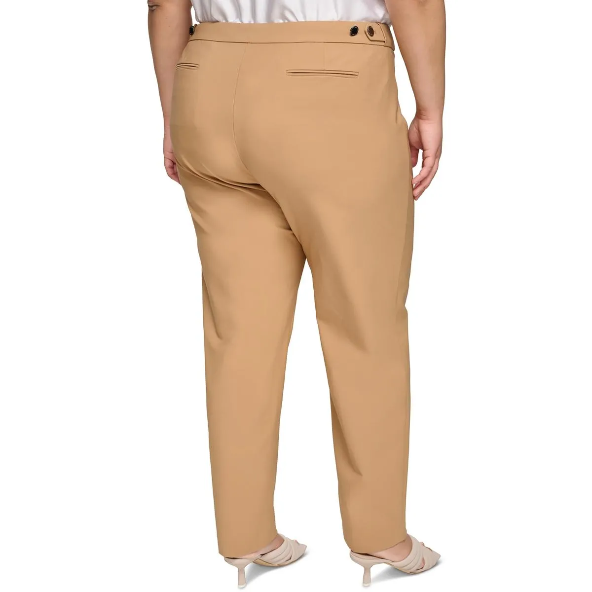 Plus Womens High Rise Slim Leg Ankle Pants