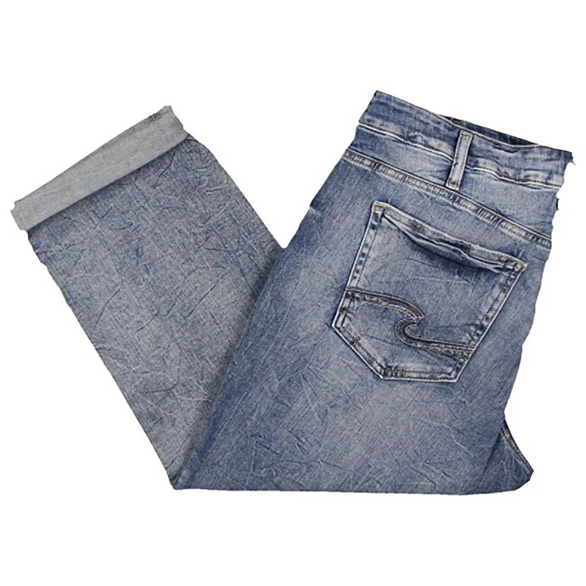Plus Womens Low Rise Embroidered Capri Jeans