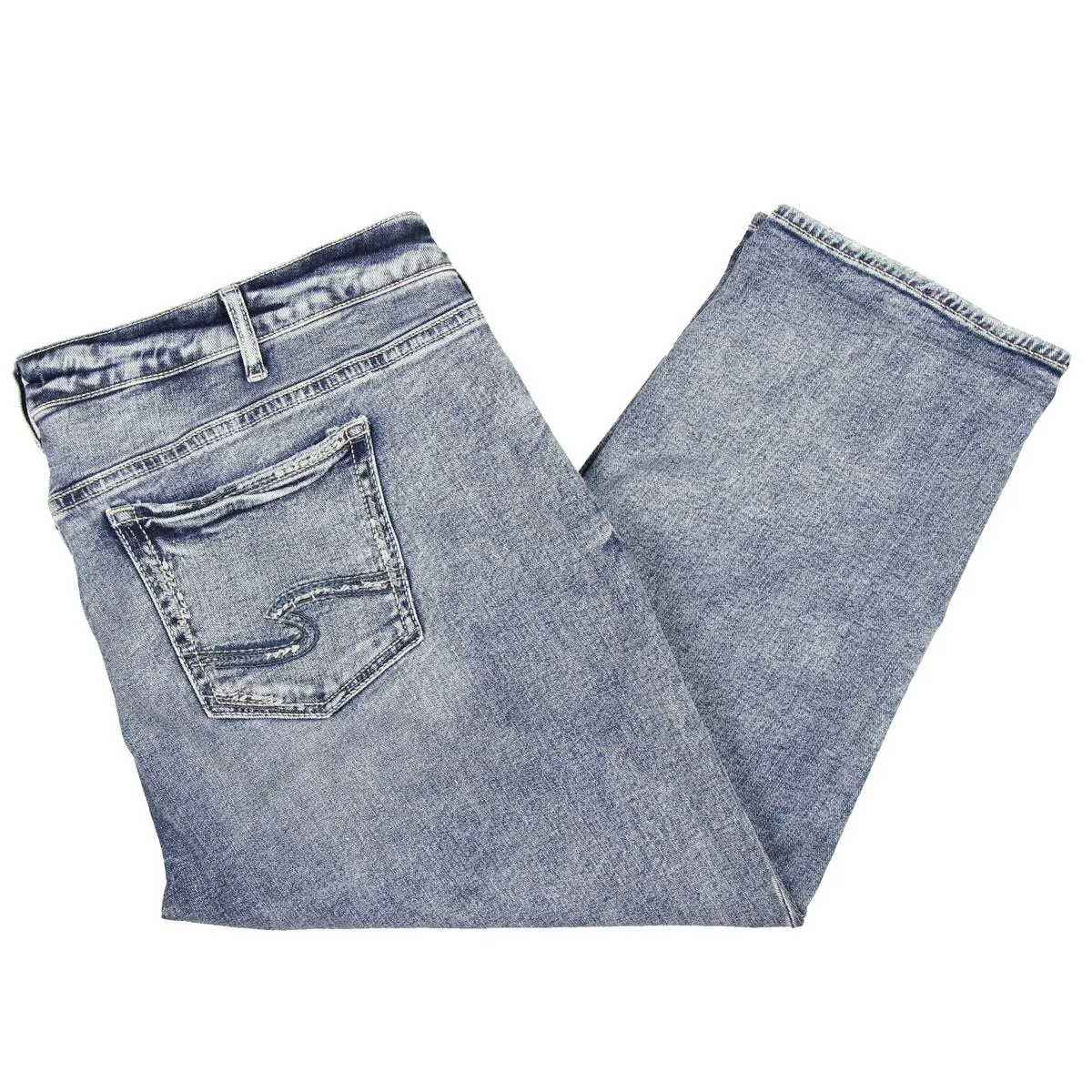 Plus Womens Mid-Rise Distressed Capri Jeans