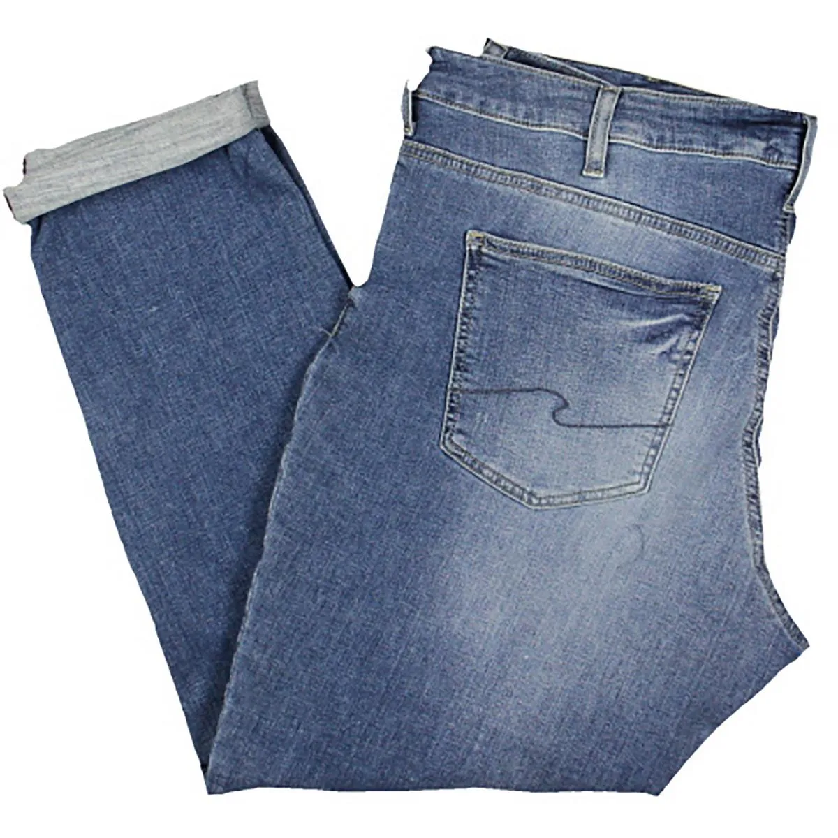 Plus Womens Mid-Rise Distressed Skinny Jeans