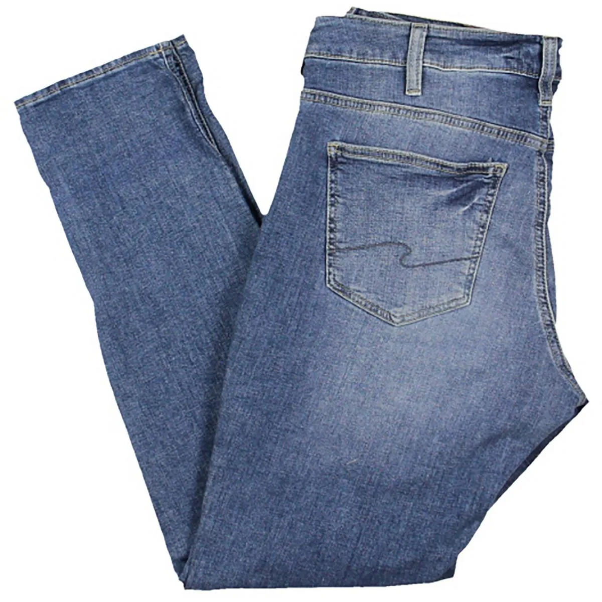 Plus Womens Mid-Rise Distressed Skinny Jeans