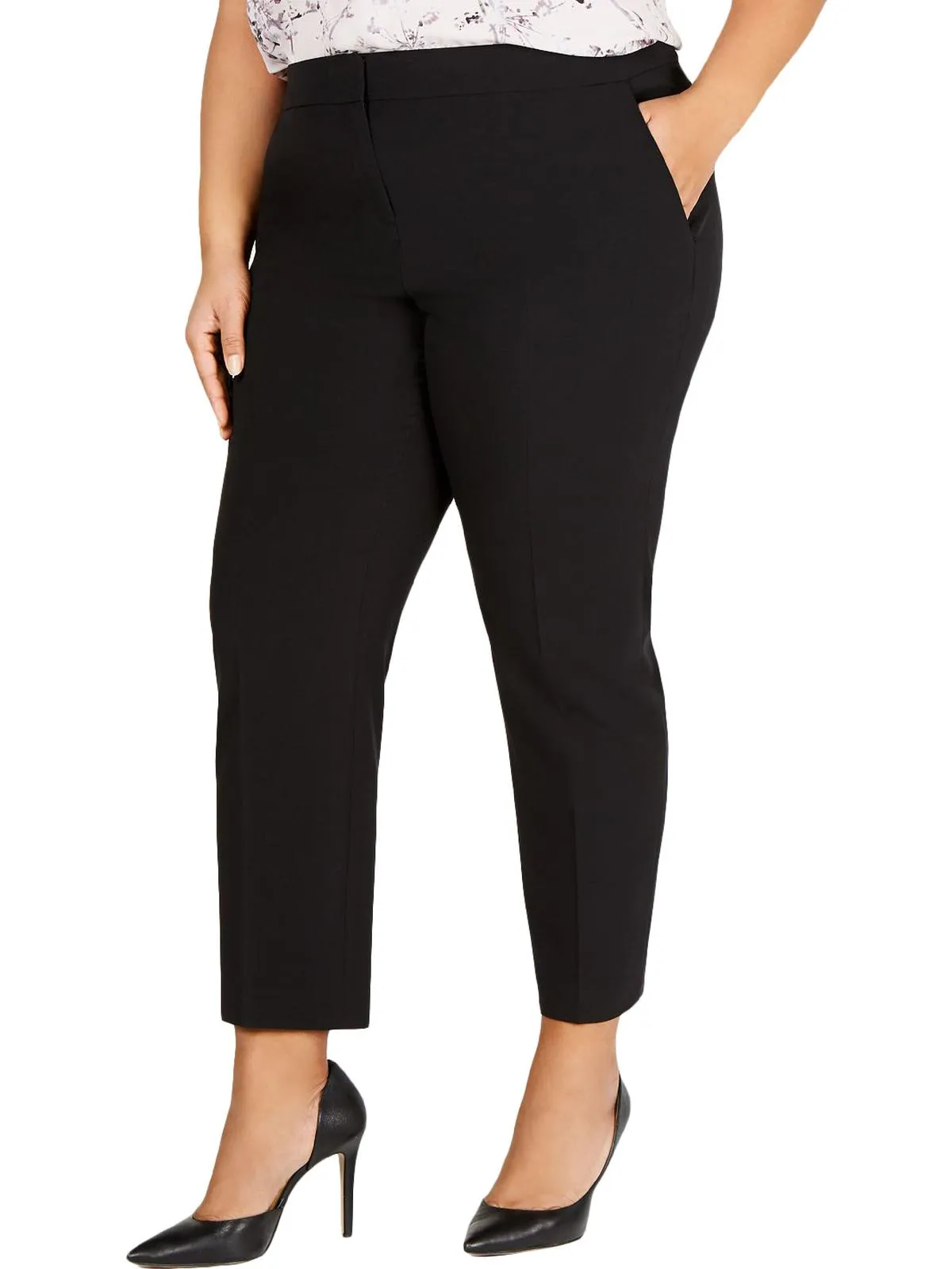 Plus Womens Office Business Ankle Pants