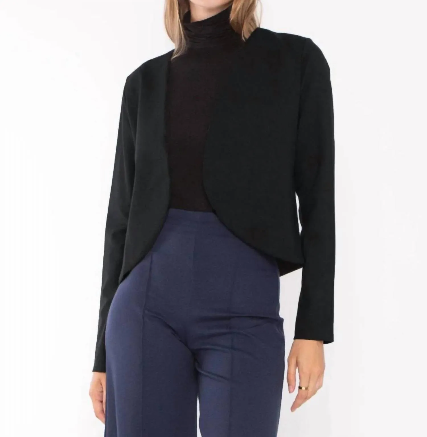 Ponte Knit Bolero In Black