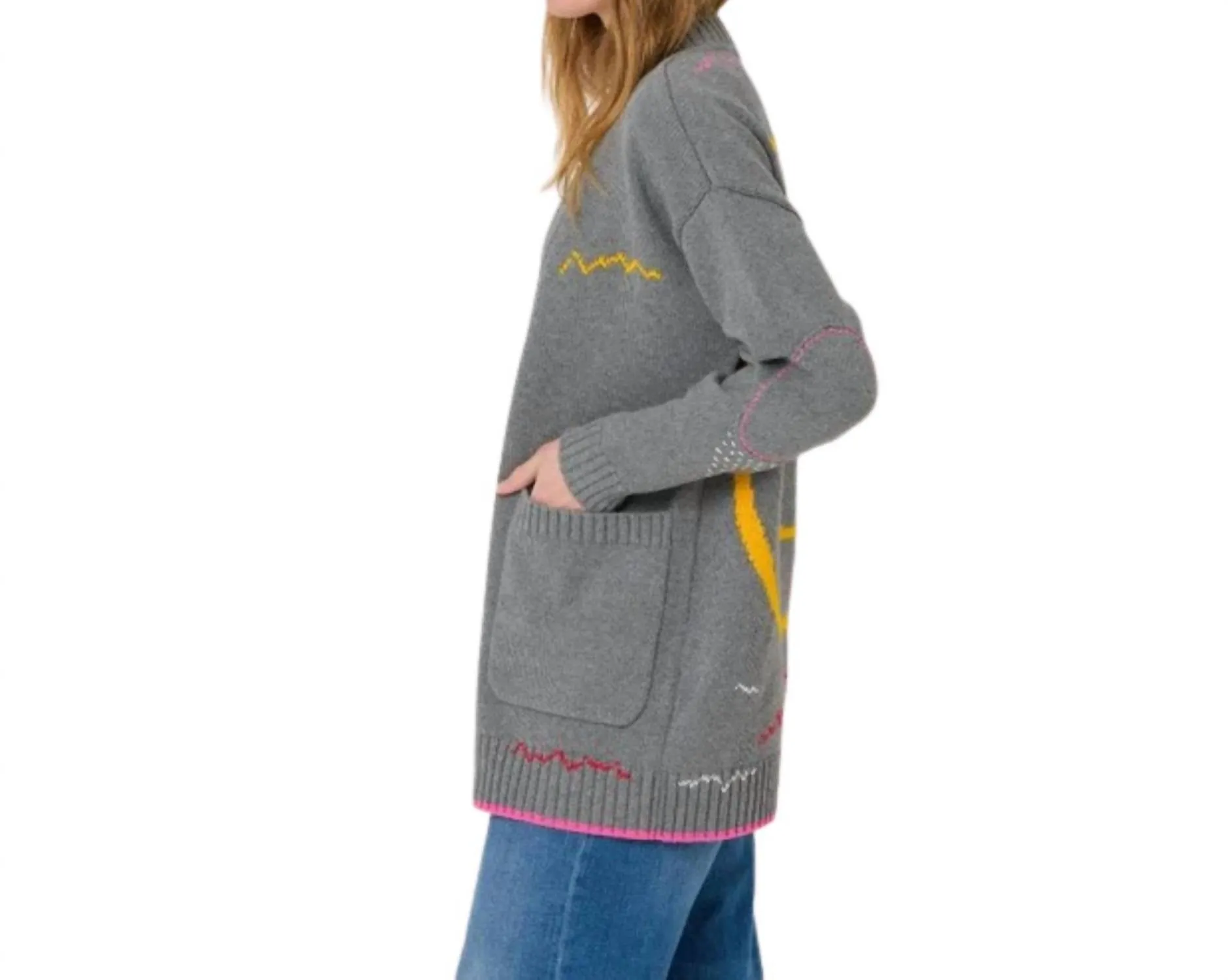 Poppy Cardigan Smiley In Grey