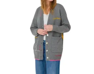 Poppy Cardigan Smiley In Grey