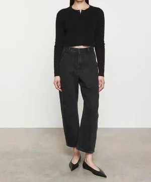 Powder Casmere Knitted Crew In Black