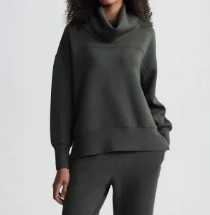 Priya Longline Sweat In Olive Marl