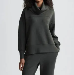Priya Longline Sweater Top In Olive Marl