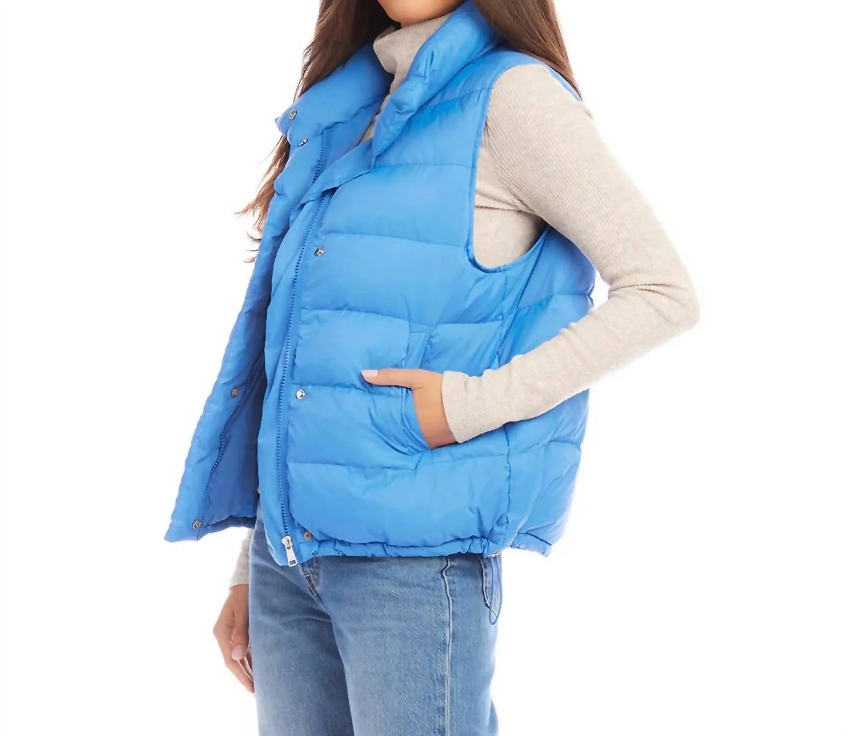 Puffer Vest In Chambray