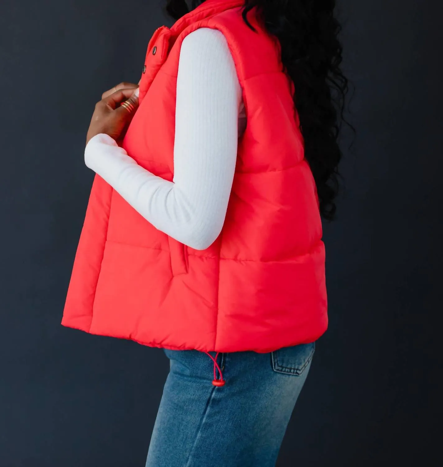 Puffer Vest In Watermelon