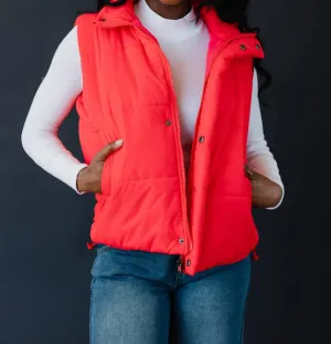 Puffer Vest In Watermelon