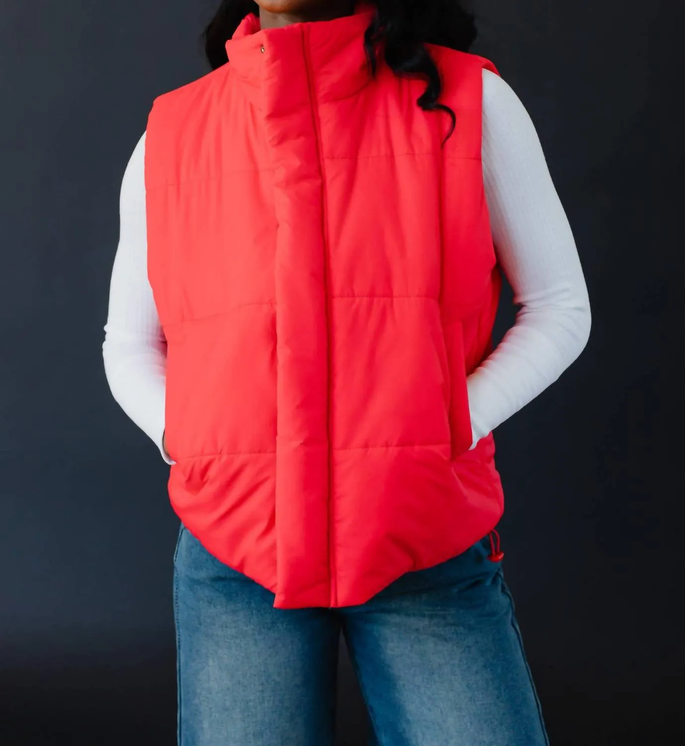 Puffer Vest In Watermelon