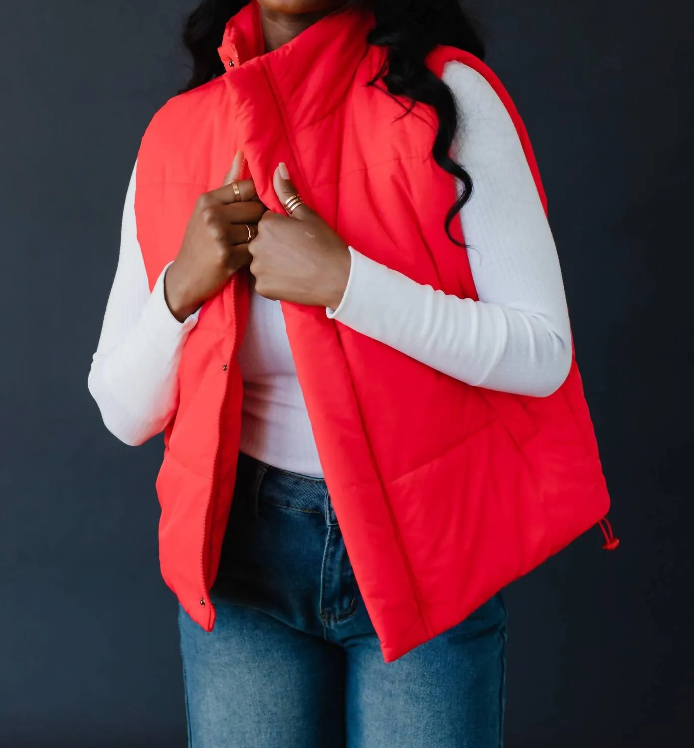 Puffer Vest In Watermelon