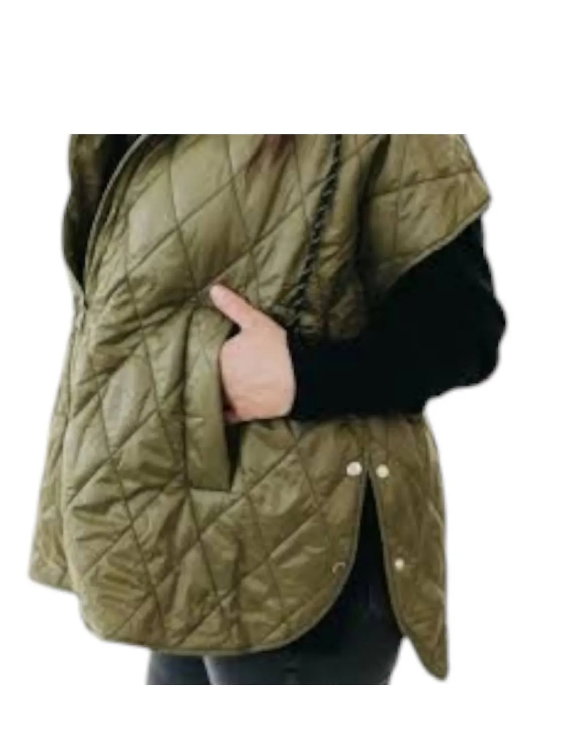 Quin Quilted Vest In Olive