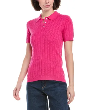 Rain   Rose Cable Polo Sweater