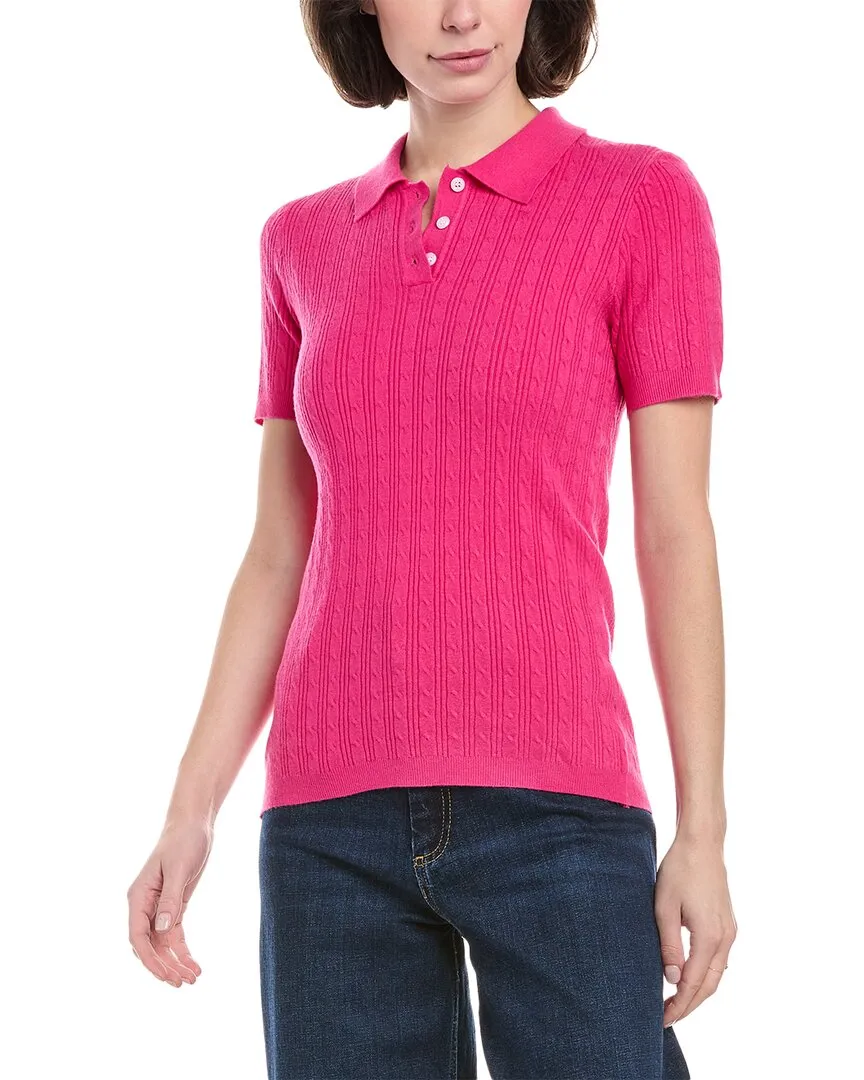 Rain   Rose Cable Polo Sweater
