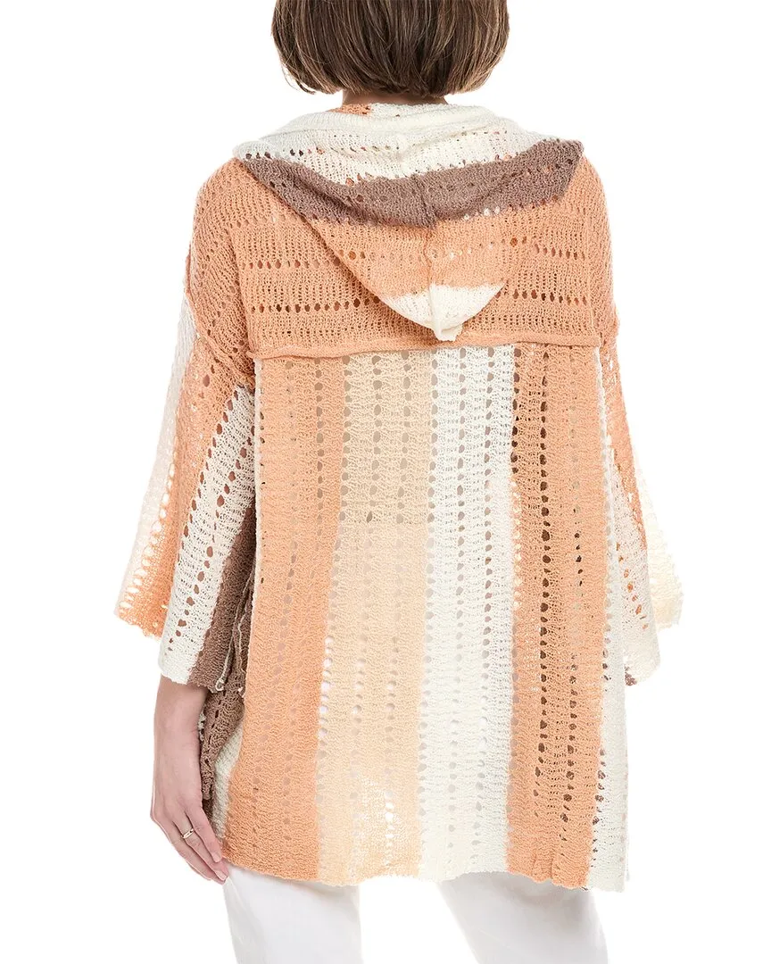 Rain   Rose Hooded Open Knit Pullover