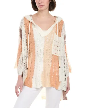 Rain   Rose Hooded Open Knit Pullover
