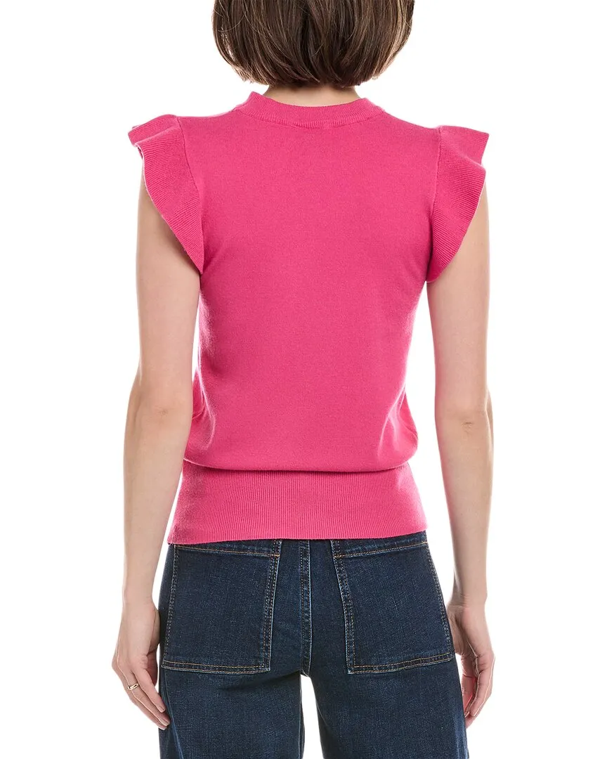 Rain   Rose Ruffle Sleeve Sweater