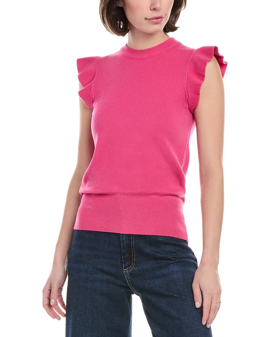 Rain   Rose Ruffle Sleeve Sweater