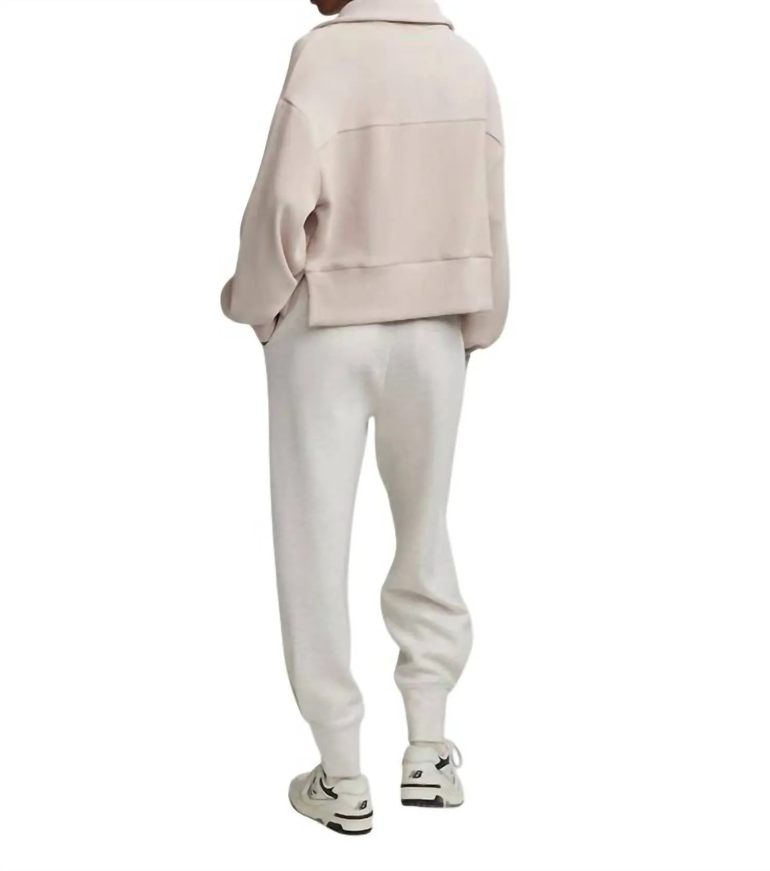 Ramona Half Zip Top In Mushroom