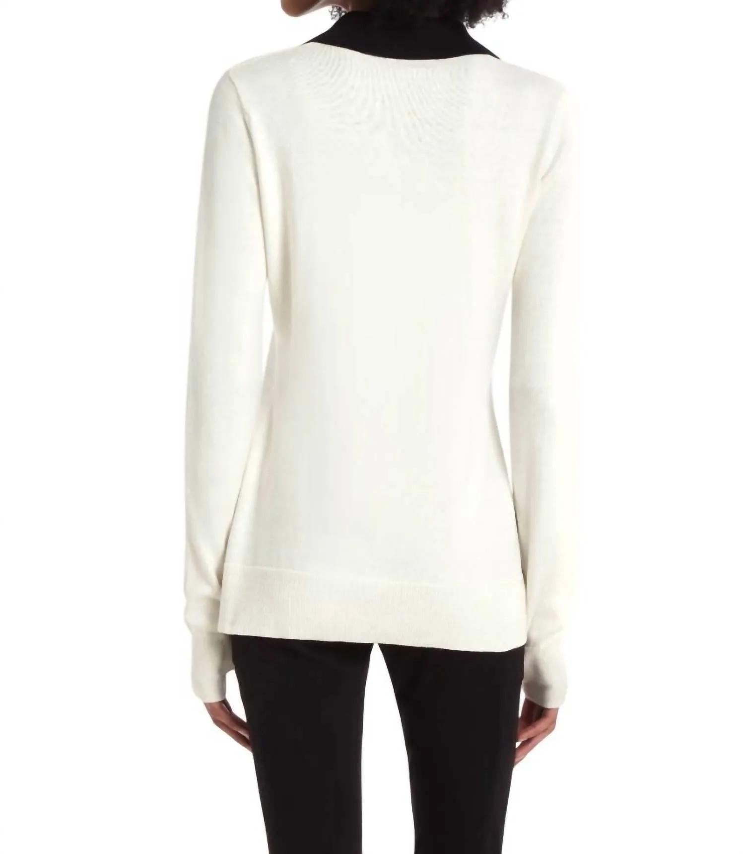 Redstone Sweater In Ivory With Black