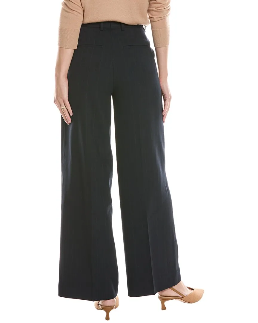 Reiss Willow Pinstripe Wide Leg Wool-Blend Pant