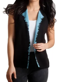 Reversible Edged Vest In Black/blue
