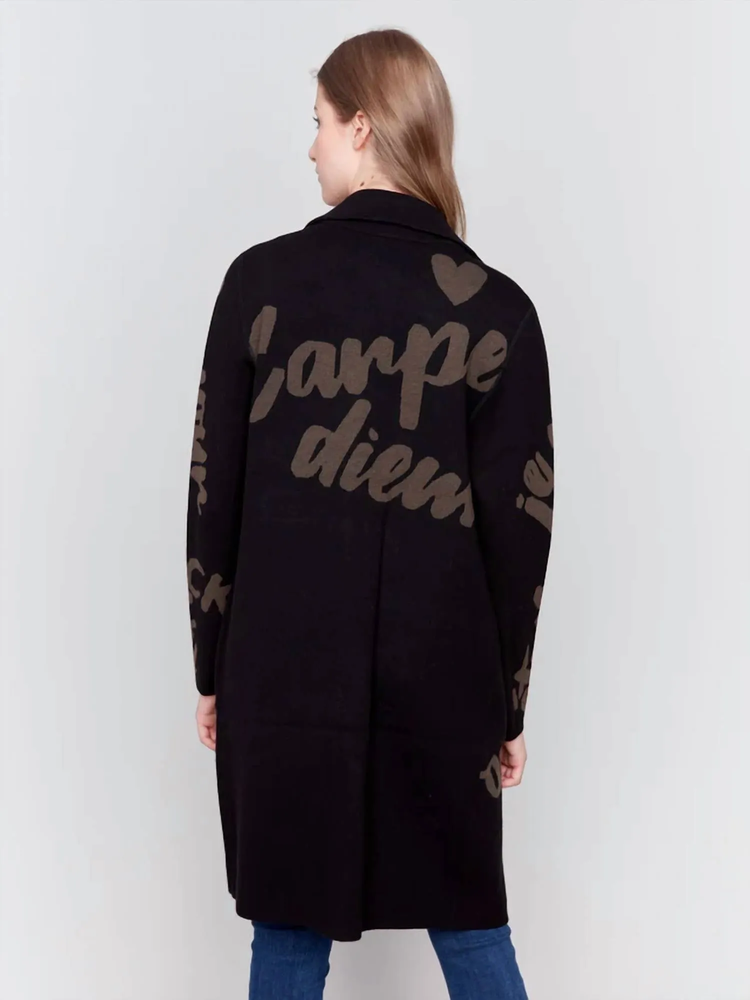Reversible Jacquard Cardigan In Black