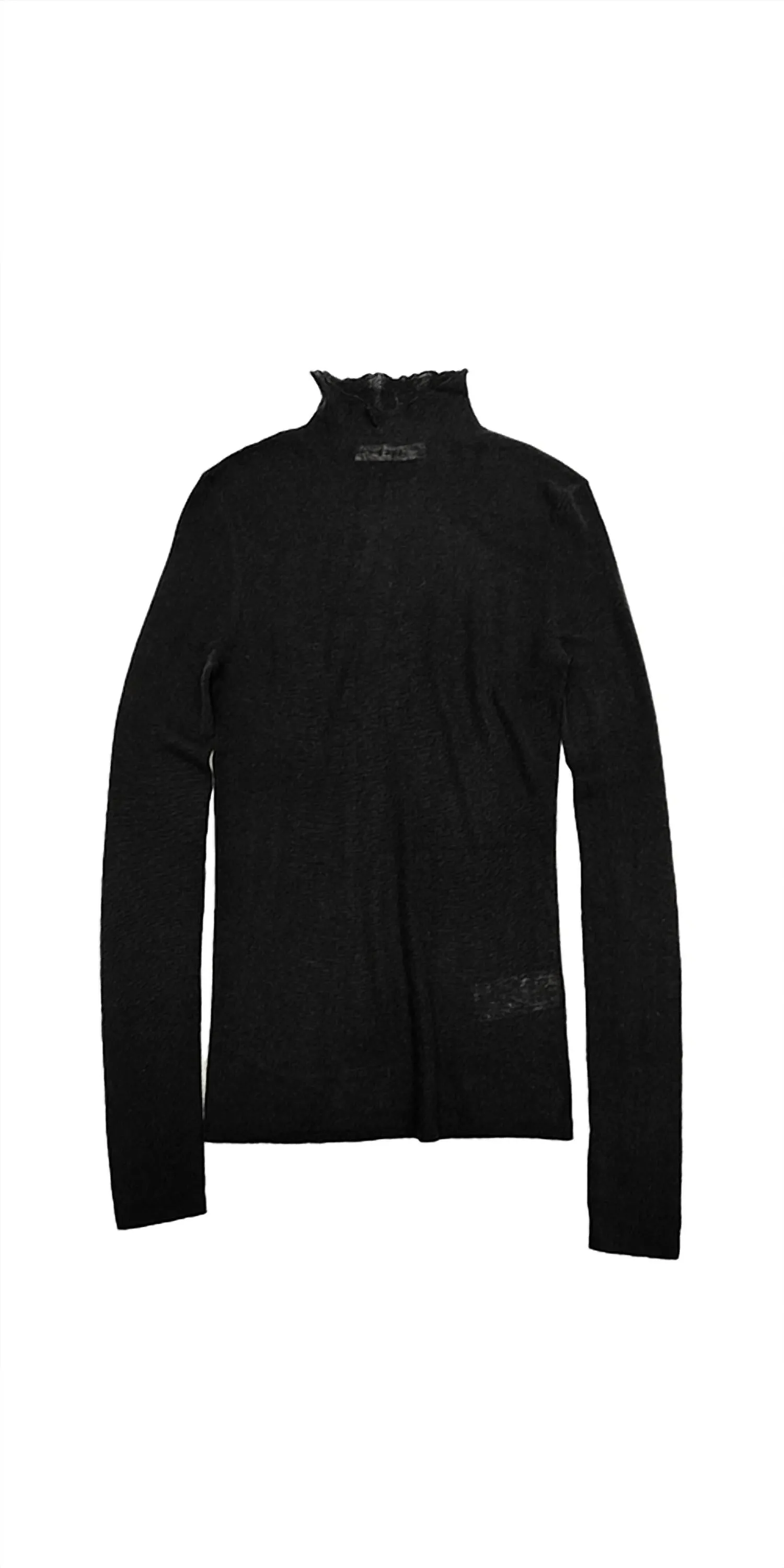 Rib Mock Neck Sweater In Black