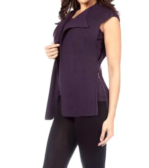 Ribbed Vest In Plum