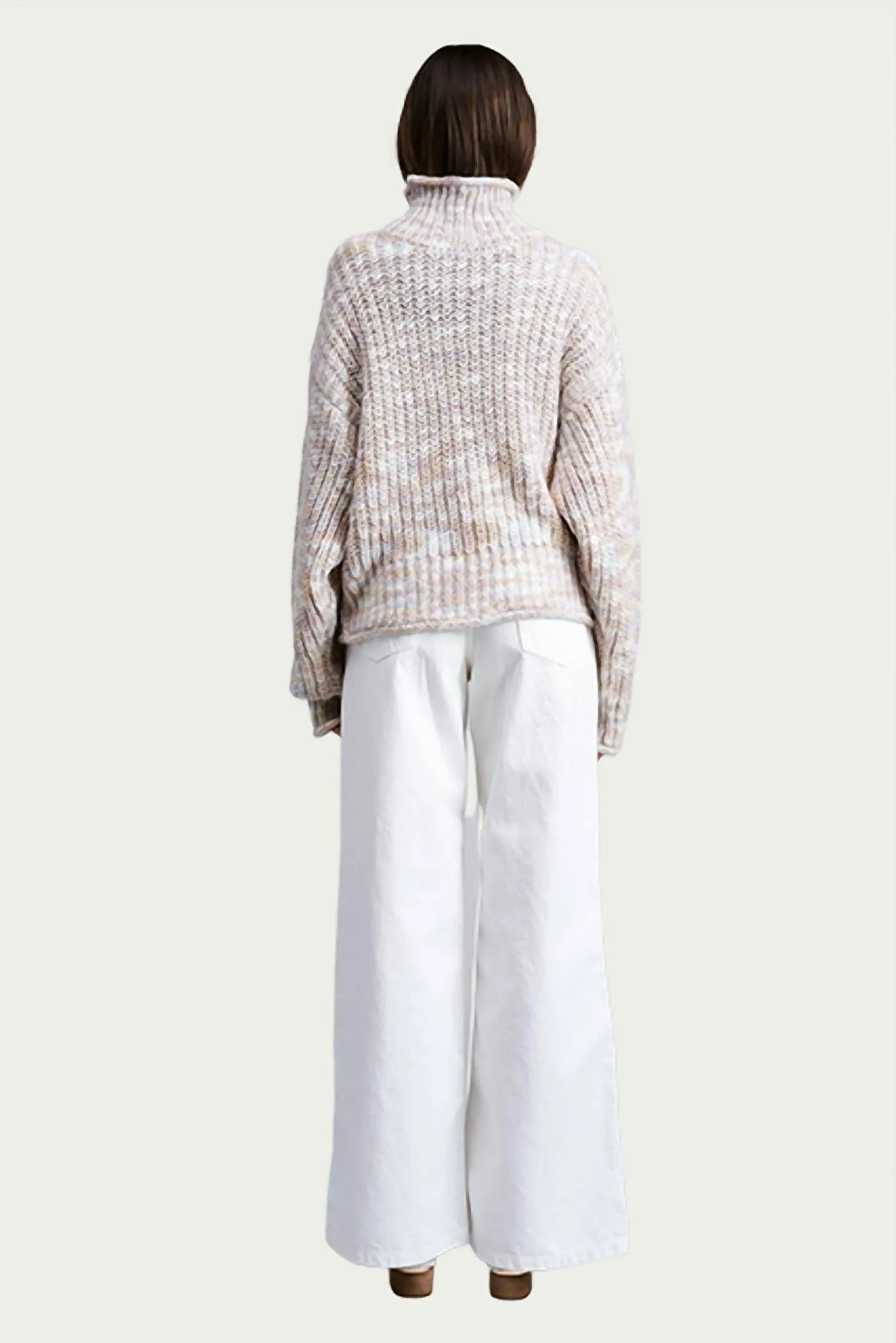 Roade Rolled Neck Knit Sweater In Multi
