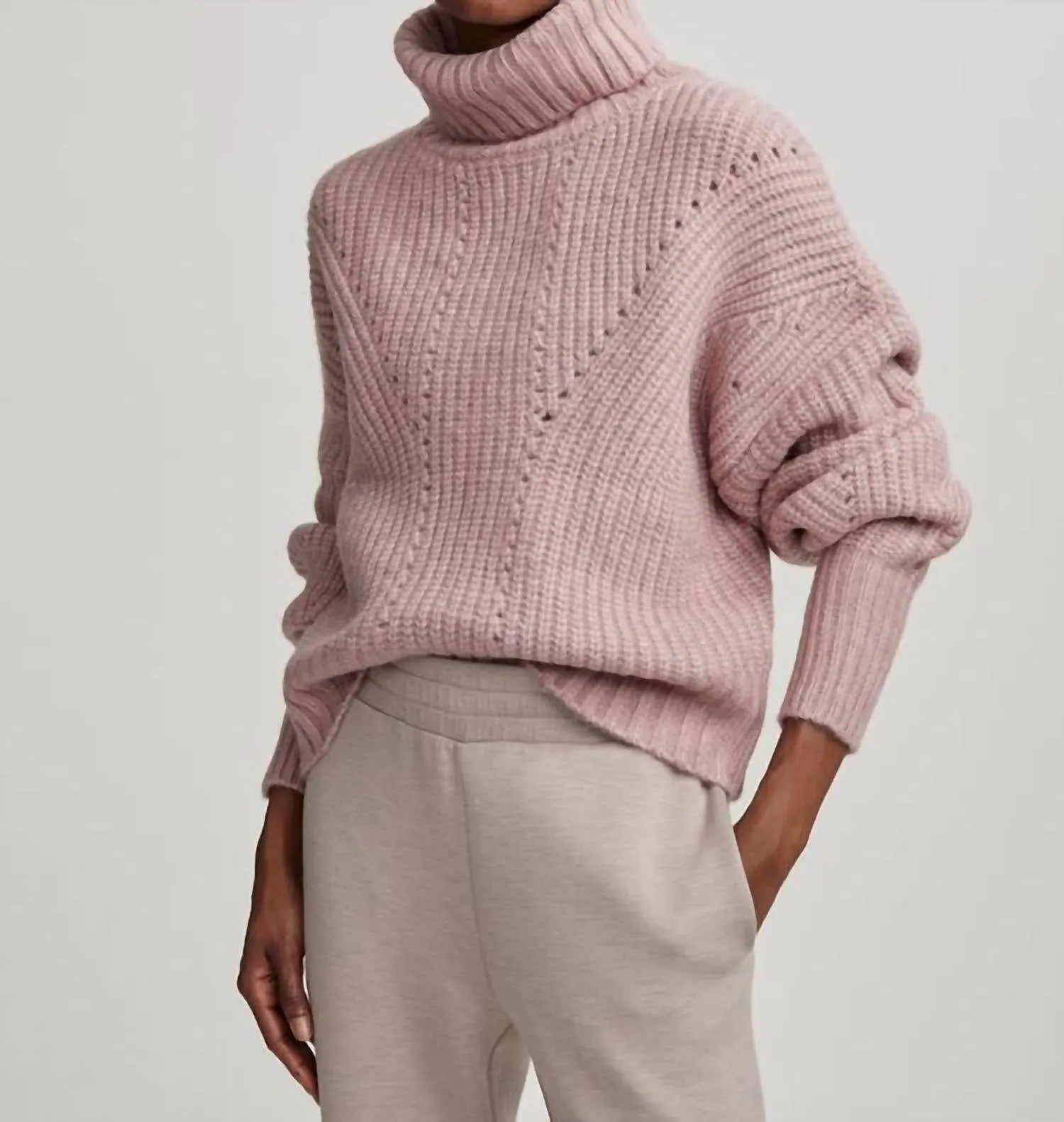Rogan Cropped Knit Sweater In Woodrose