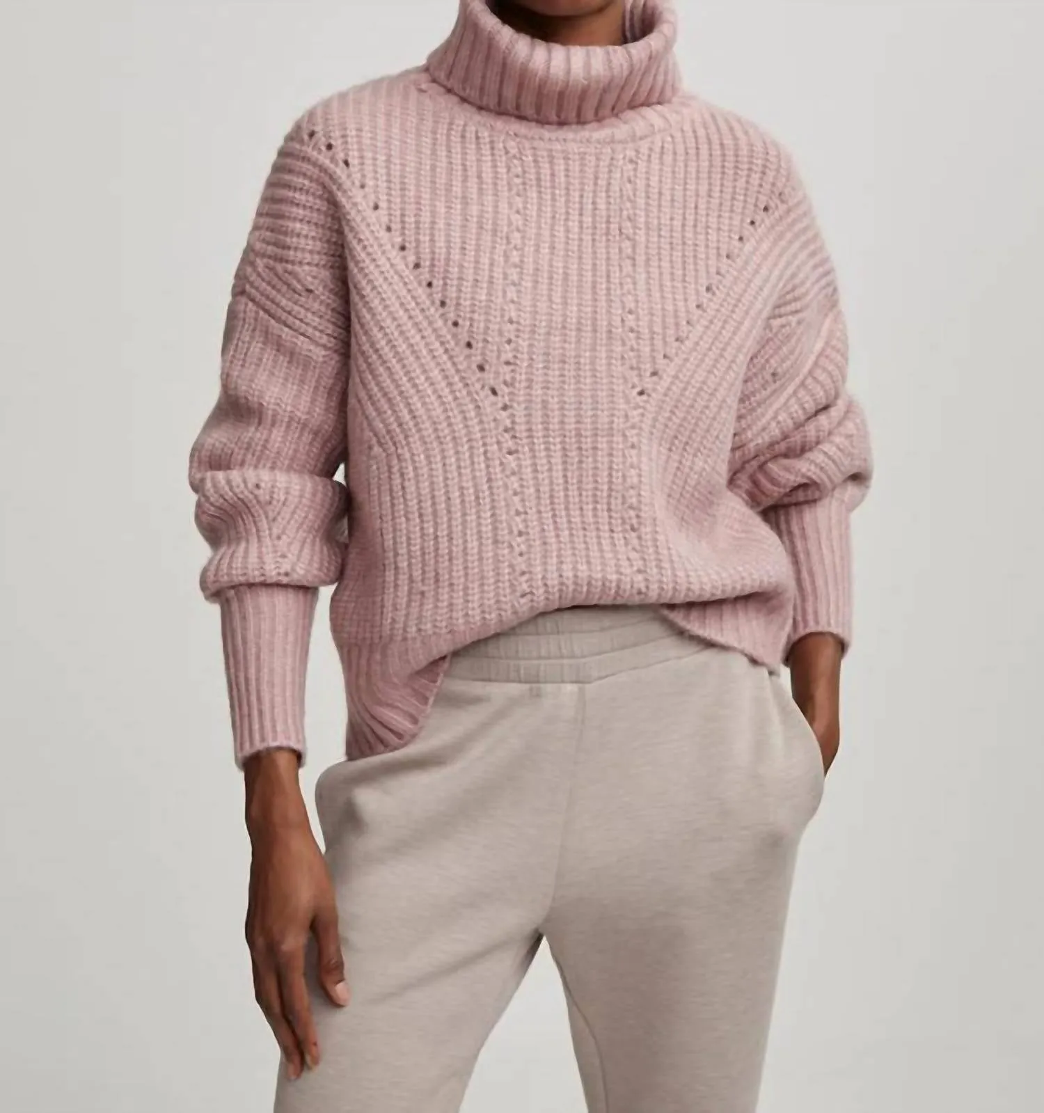 Rogan Cropped Knit Sweater In Woodrose