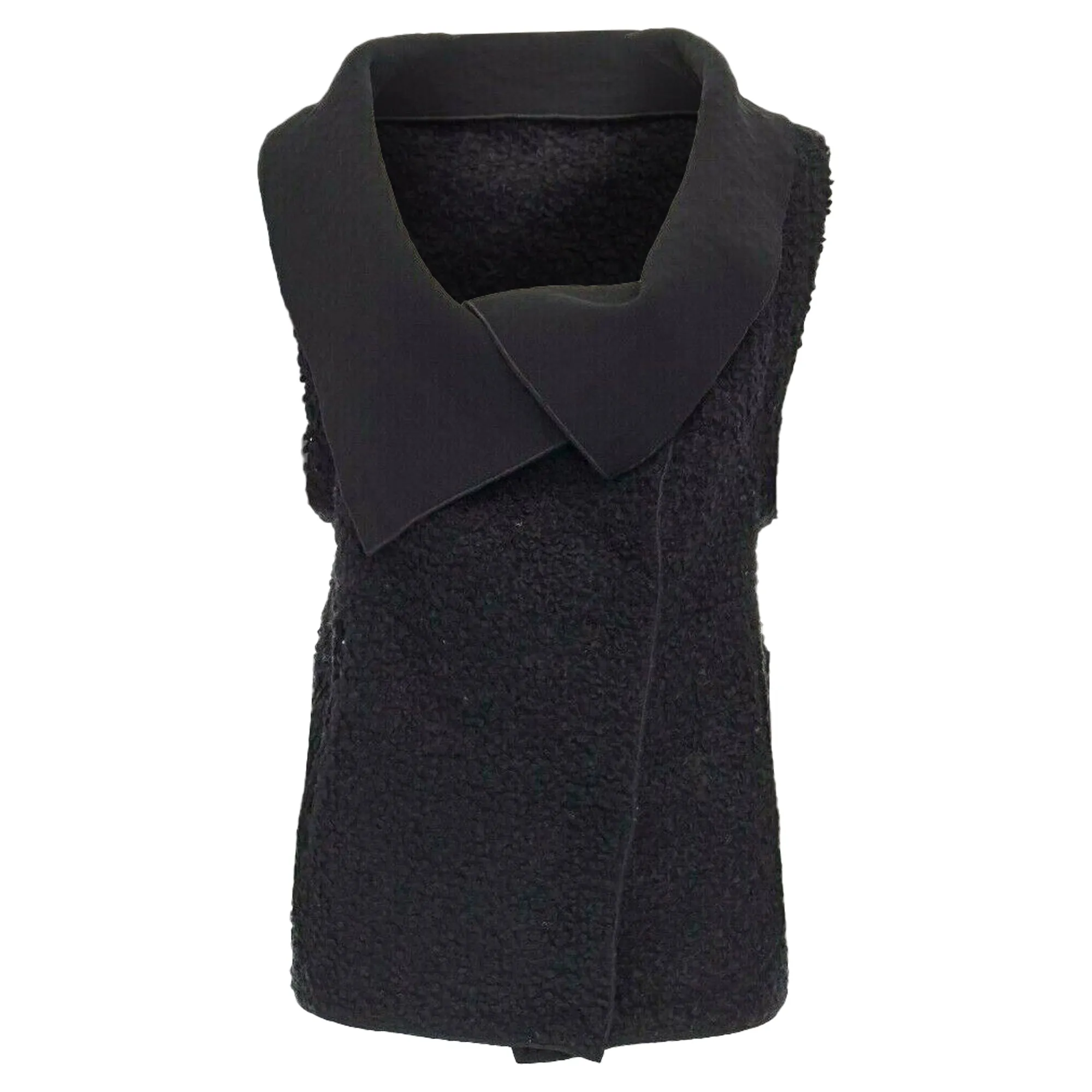 Roland Mouret wool mohair blend draped collar sleeveless vest jacket