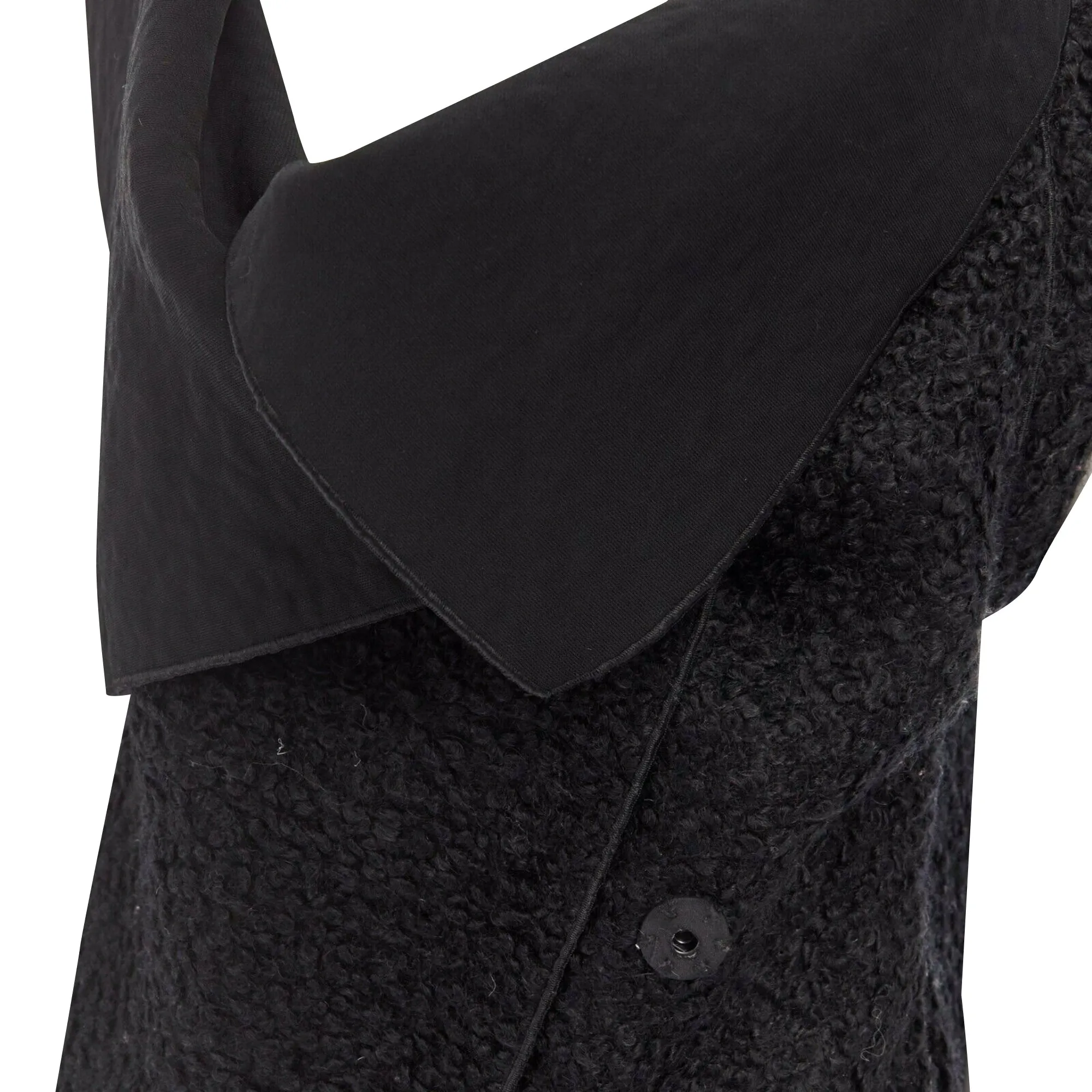 Roland Mouret wool mohair blend draped collar sleeveless vest jacket