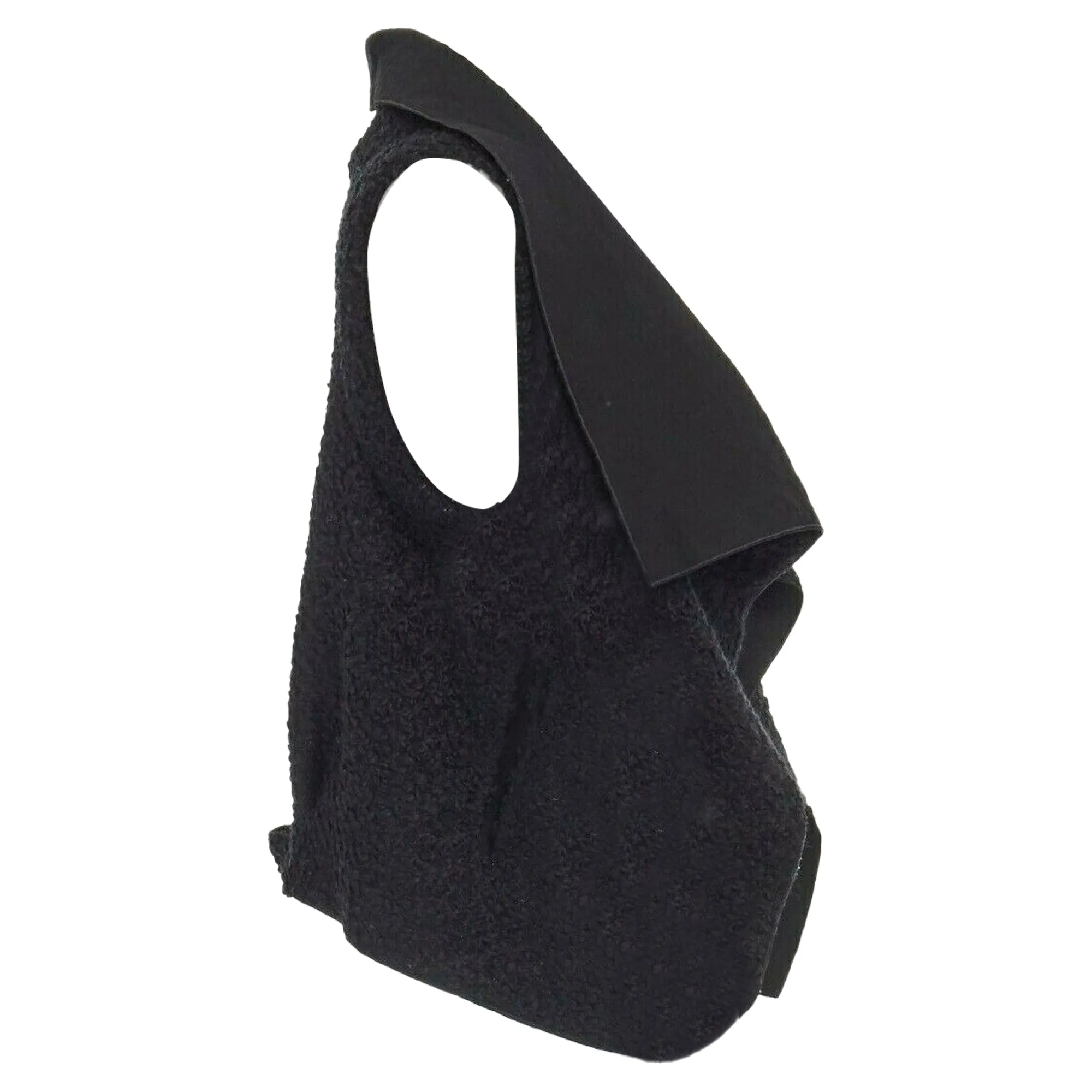 Roland Mouret wool mohair blend draped collar sleeveless vest jacket