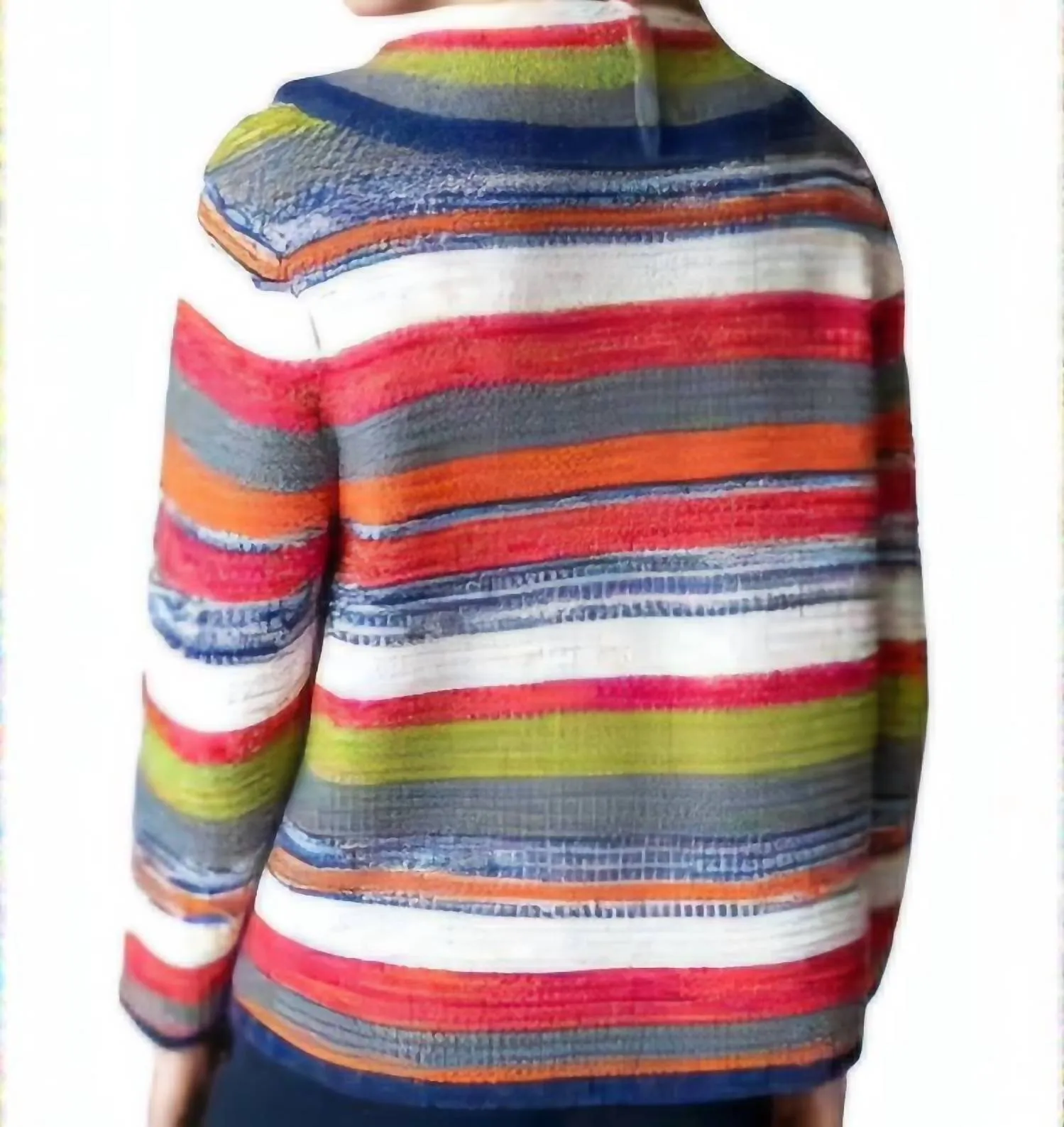 Rustic Stripe Cowl Pullover Sweater In Multi Stripe