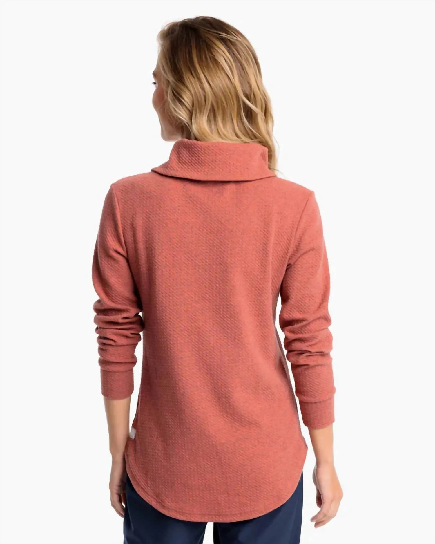 Sadie Textured Tunic Top In Heather Mineral Red