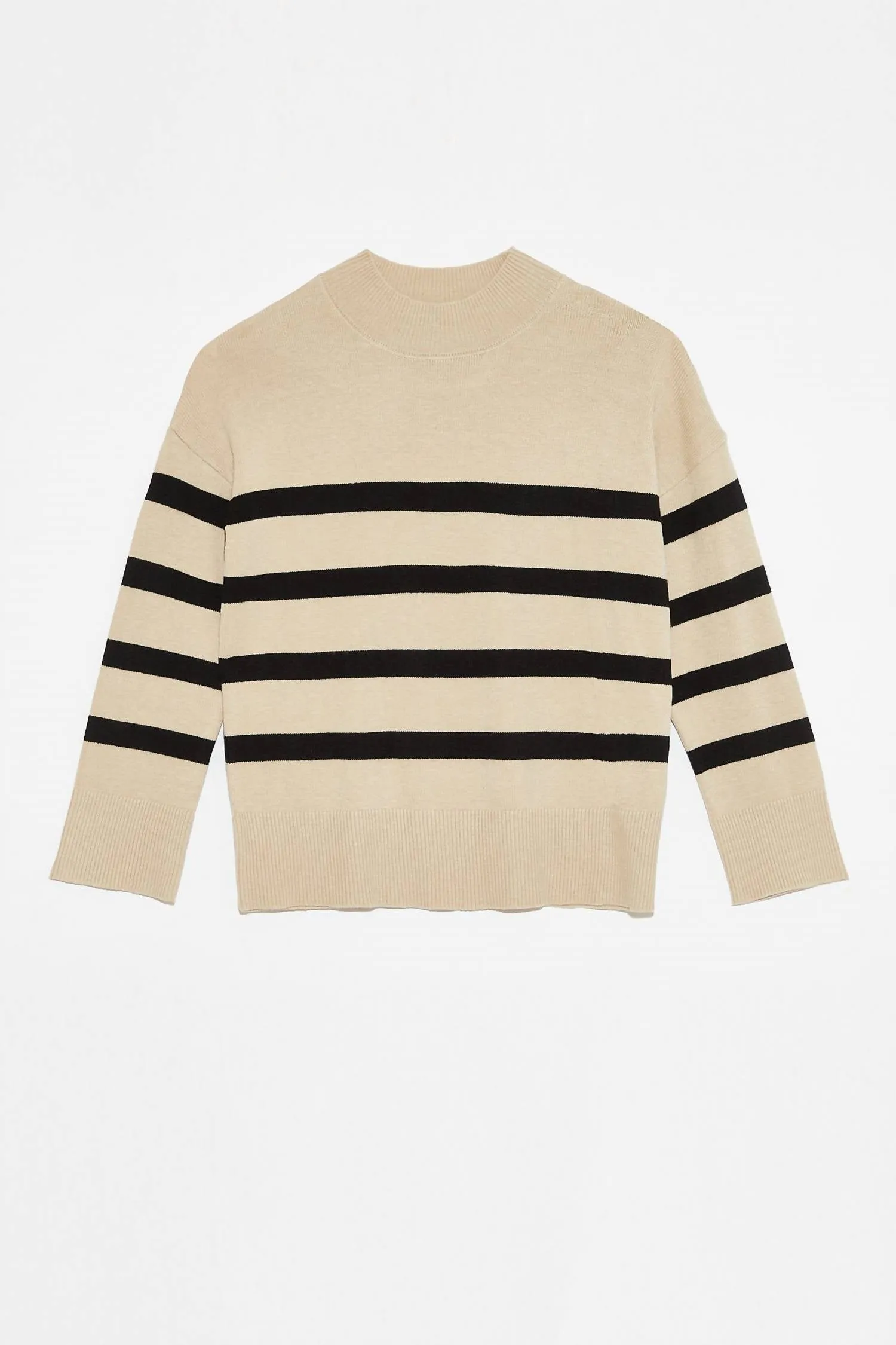 Salvia Sweater In Beige Melange With Black Stripes