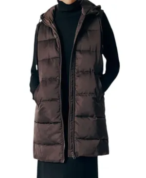 Sambucus Puffer Vest In Brown